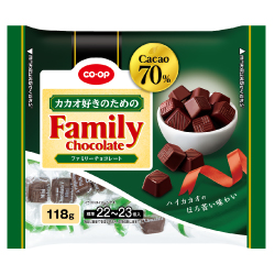 カカオ好きのための　ファミリーチョコレート（カカオ70％）≪個包装≫　118g