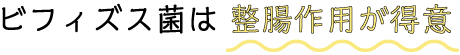 ビフィズス菌は 整腸作用が得意