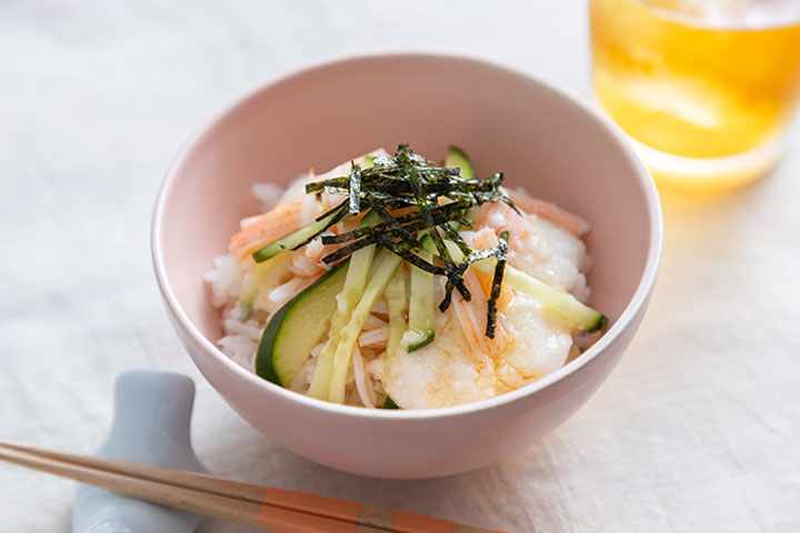 カニカマときゅうりのネバとろ丼_画像