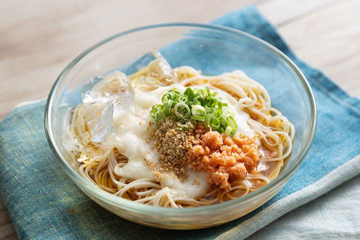 鮭ととろろの冷やしぶっかけそうめん_画像